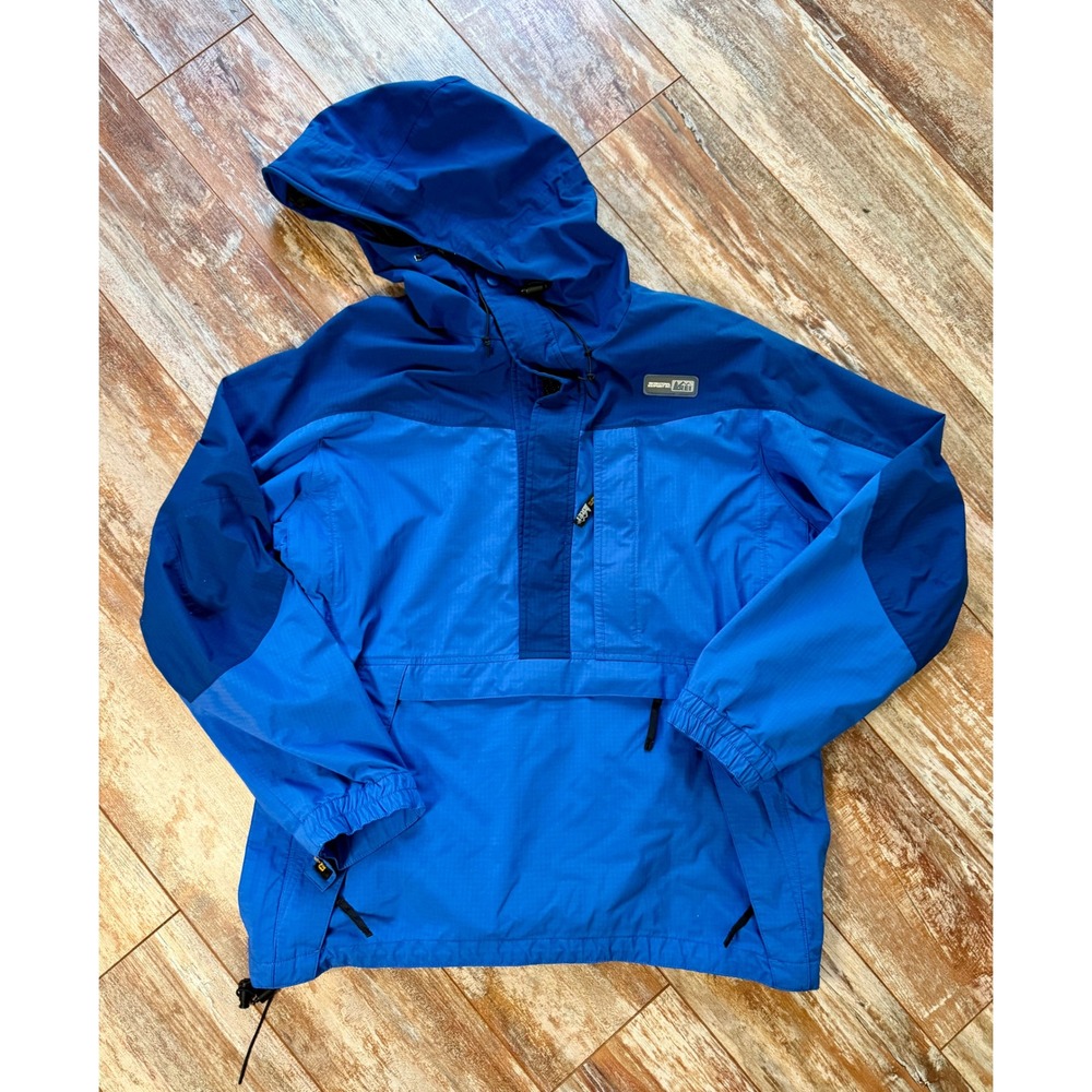 Vintage REI Gore-Tex Anorak Jacket Unisex M Blue 90s Hiking Rain Shell